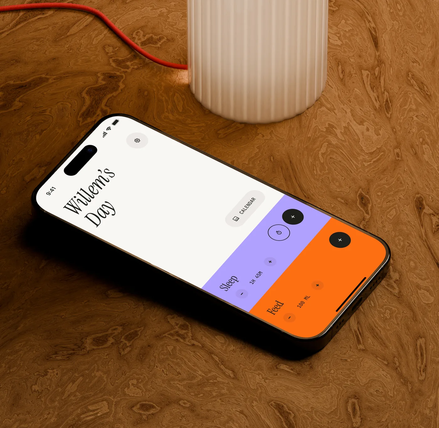 Tiny Bean open on a phone resting on a wooden table